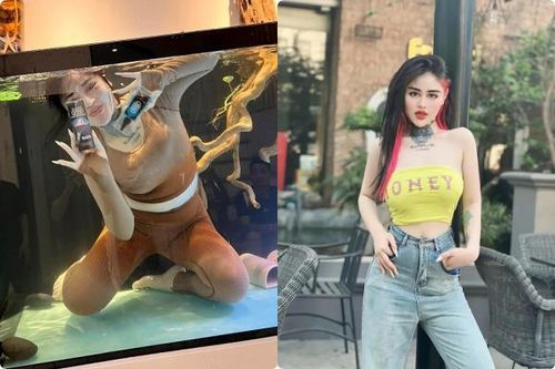 Hot girl làm 'nàng tiên cá' lộ sắc vóc ngoài đời thực
