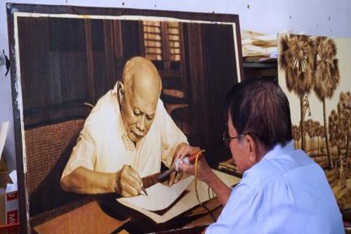 Độc đáo tranh lá thốt nốt