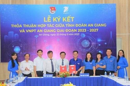 Tỉnh đoàn An Giang và VNPT An Giang ký kết thỏa thuận hợp tác ứng dụng chuyển đổi số