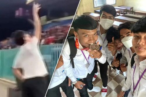 Chàng trai Campuchia nổi tiếng nhờ nhặt được huy chương của cầu thủ U22 Thái Lan