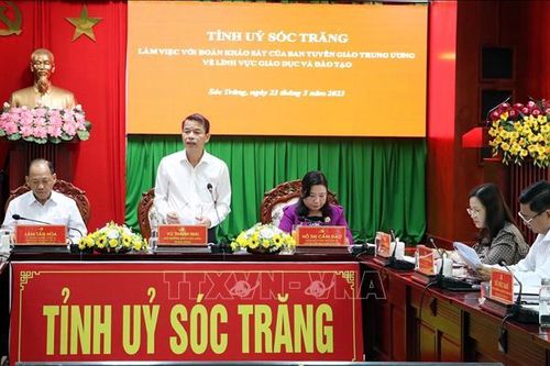 Đoàn công tác Ban Tuyên giáo Trung ương làm việc tại Sóc Trăng