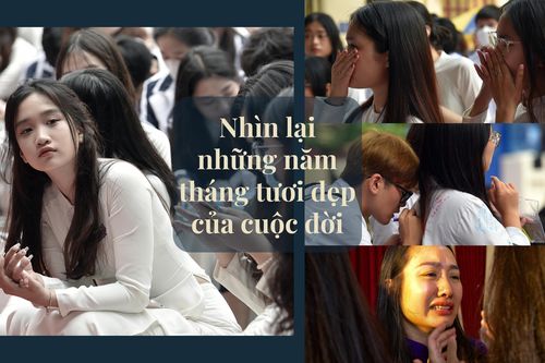 Nữ sinh trường Trần Phú Hà Nội vỡ òa cảm xúc trong ngày chia tay lớp 12