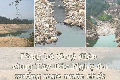 Lòng hồ các nhà máy thủy điện khu vực Tây Bắc Nghệ An xuống mực nước chết