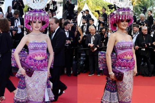 Xuất hiện mỹ nhân diện trang phục dân tộc lên thảm đỏ Cannes, hóa ra là người vượt cả Ngọc Châu năm ấy!