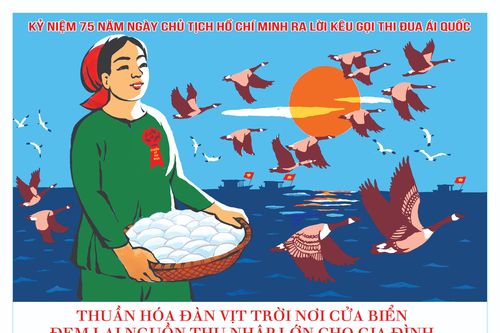 Phát hành bộ tranh cổ động tuyên truyền kỷ niệm 75 năm Ngày Chủ tịch Hồ Chí Minh ra Lời kêu gọi 'Thi đua ái quốc'
