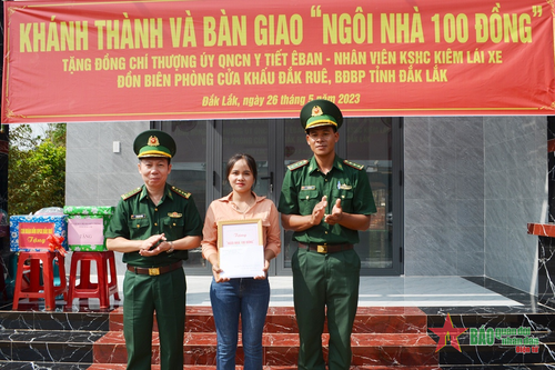 Bộ đội Biên phòng tỉnh Đắk Lắk khánh thành 'Ngôi nhà 100 đồng'
