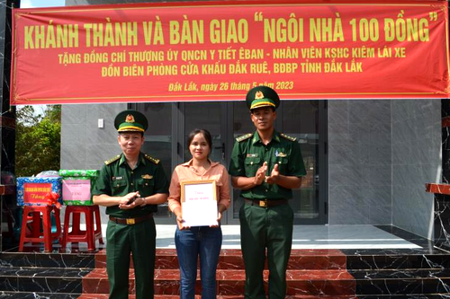 BĐBP Đắk Lắk khánh thành, bàn giao nhà trong chương trình 'Ngôi nhà 100 đồng'