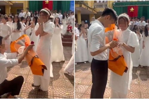 Nữ sinh được cầu hôn tại lễ tốt nghiệp cấp 3 trong khuôn viên trường, Hiệu trưởng nói gì?
