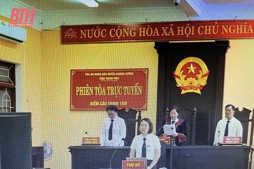 TAND huyện Quảng Xương xét xử trực tuyến 4 vụ án hình sự