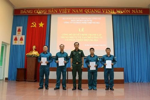 Nhiệt điện Bà Rịa thành lập Trung đội tự vệ tại chỗ