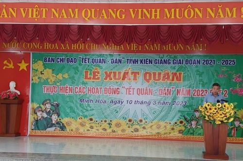 Kiên Giang: Triển khai 'Thực hiện tốt công tác tuyên truyền và tổ chức các hoạt động Tết Quân - Dân năm 2024'.