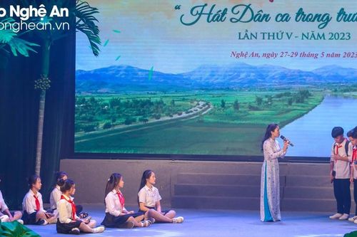 Nghệ An khai mạc Hội thi 'Hát dân ca trong trường học' năm 2023