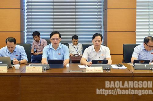 Đoàn đại biểu Quốc hội tỉnh thảo luận ở tổ về một số dự án luật