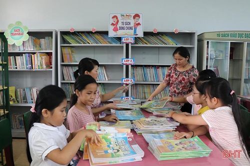 100% thư viện trường học ở Thạch Hà có đủ tài nguyên thông tin