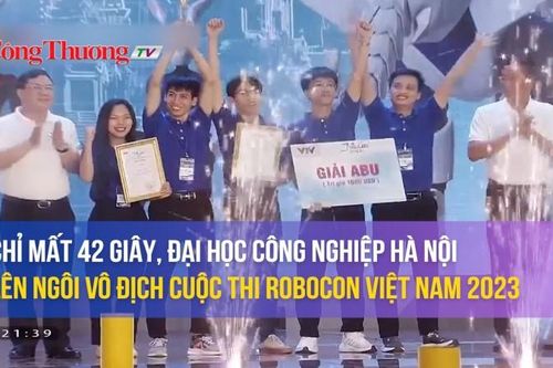 Chỉ mất 42 giây, Đại học Công nghiệp Hà Nội lên ngôi vô địch cuộc thi Robocon Việt Nam 2023