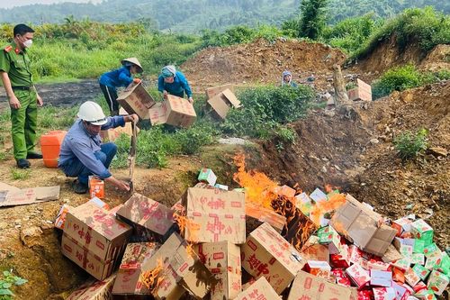Tiêu hủy gần 38.000 gói cánh gia cầm không rõ nguồn gốc