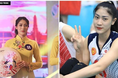 Hot girl bóng chuyền Kiều Trinh duyên dáng trong tà áo dài, người hâm mộ tưởng đang thi... hoa hậu