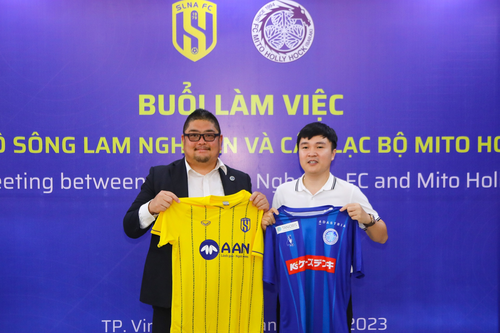 Sông Lam Nghệ An sẽ hợp tác với đội bóng Nhật Bản Mito HollyHock
