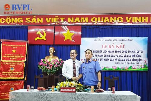 VKSND Quận 7 ký kết quy chế phối hợp giải quyết án dân sự, hành chính