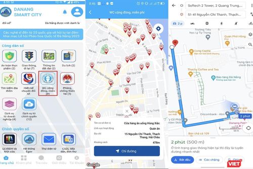 Đà Nẵng và Huế hỗ trợ tìm kiếm nhà vệ sinh miễn phí lên app di động