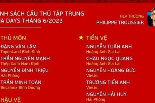 FIFA Days tháng 6/2023: Đội tuyển Việt Nam hội quân, HLV Philippe Troussier triệu tập 33 cầu thủ