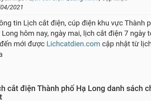 Lập trang web giả mạo lịch cắt điện tại Quảng Ninh