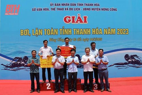 Huyện Cẩm Thủy nhất toàn đoàn tại Giải bơi, lặn toàn tỉnh Thanh Hóa năm 2023