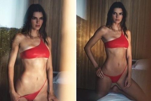 Kendall Jenner với áo ngực cắt xẻ táo bạo