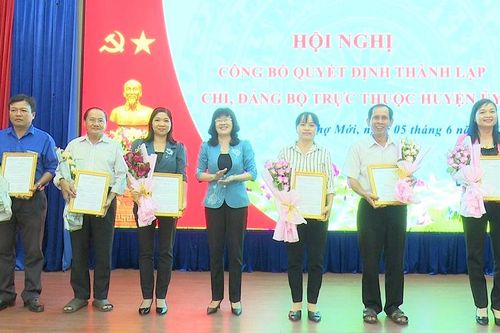 Huyện Chợ Mới công bố quyết định thành lập chi, đảng bộ trực thuộc Huyện ủy
