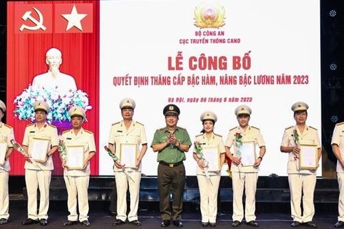 Cục Truyền thông CAND công bố Quyết định thăng cấp bậc hàm, nâng bậc lương năm 2023