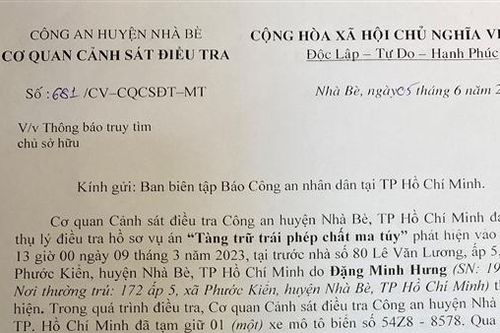 Tìm chủ sở hữu xe máy vụ án tàng trữ ma túy