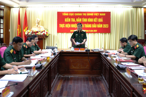 Tổng cục Chính trị kiểm tra kết quả thực hiện nhiệm vụ tại Bộ CHQS tỉnh Quảng Nam