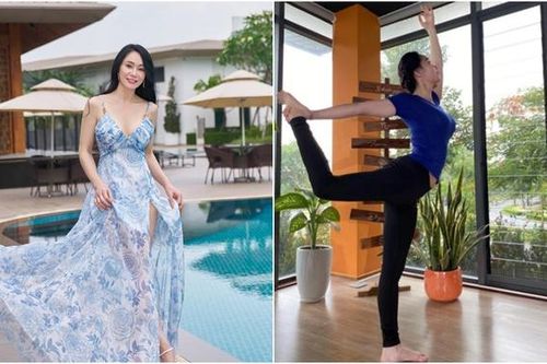Quách Thu Phương giữ vóc dáng gọn gàng nhờ chăm tập Yoga