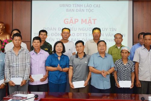 Gặp mặt Đoàn đại biểu người có uy tín trong đồng bào dân tộc thiểu số huyện Văn Bàn