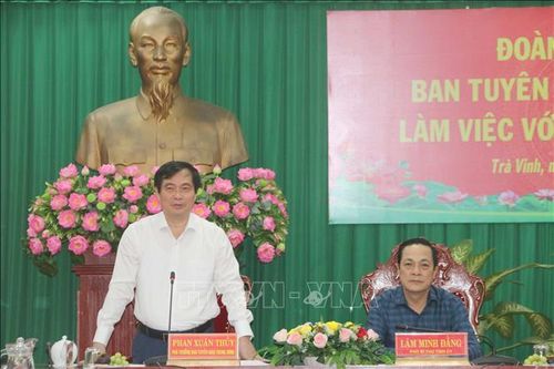 Đoàn công tác Ban Tuyên giáo Trung ương làm việc tại Trà Vinh