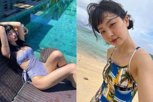 Không cắt xẻ như sao Việt, sao Hàn chỉ thích những mẫu đồ bơi đơn giản, khéo che eo bánh mì