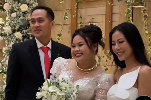Huỳnh Lập bảnh bao, Nam Thư chiếm spotlight diện áo trễ vai đến chúc mừng đám cưới sao nữ Vbiz
