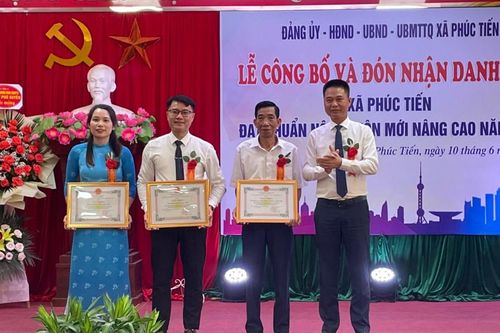 Phúc Tiến đón nhận xã đạt chuẩn nông thôn mới nâng cao