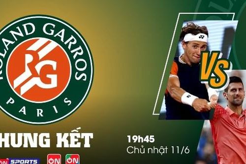 Xem trực tiếp chung kết Roland Garros Djokovic vs Casper Ruud ở đâu?
