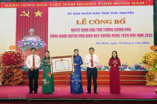 Huyện đầu tiên của Thái Nguyên được công nhận đạt chuẩn nông thôn mới