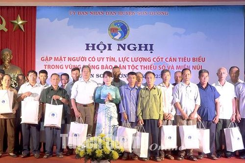 Sơn Dương gặp mặt người có uy tín, lực lượng cốt cán tiêu biểu