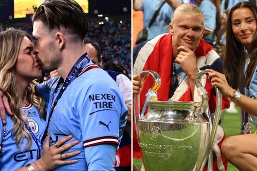 Pep hôn vợ, Haaland khoe cúp bên bạn gái trong khi De Bruyne hân hoan bên các con ngày Man City vô địch C1