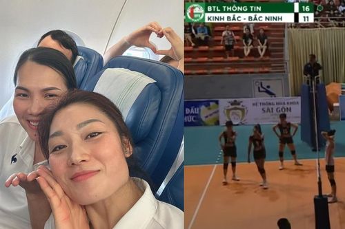 Người đẹp bóng chuyền Phạm Thị Yến và các học trò bất ngờ với sự cố hy hữu ở giải trẻ VĐQG