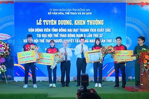 Khen thưởng VĐV Đồng Nai đạt thành tích xuất sắc tại SEA Games 32 và ASEAN PARA Games 12