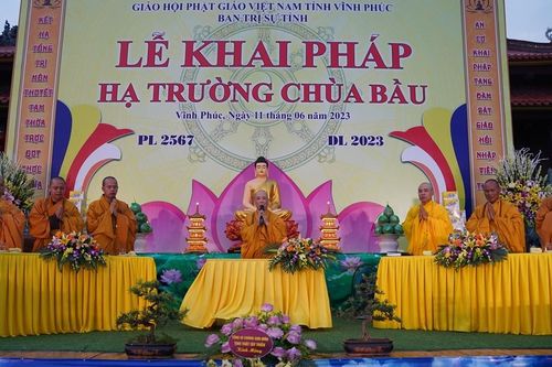 Vĩnh Phúc: Trang nghiêm lễ khai pháp Phật lịch 2567 tại trường hạ chùa Bầu