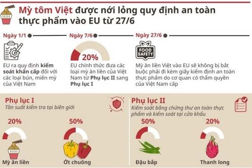 Inforgraphics: Mỳ tôm Việt được nới lỏng quy định an toàn thực phẩm vào EU từ 27/6