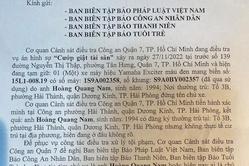 Tìm chủ sở hữu xe máy liên quan vụ cướp giật ở quận 7