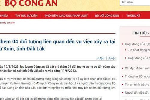Bắt giữ thêm 4 đối tượng liên quan đến vụ việc xảy ra tại huyện Cư Kuin, tỉnh Đắk Lắk