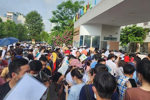 Phụ huynh ở Hà Nội xếp hàng xuyên đêm nộp hồ sơ cho con vào lớp 1