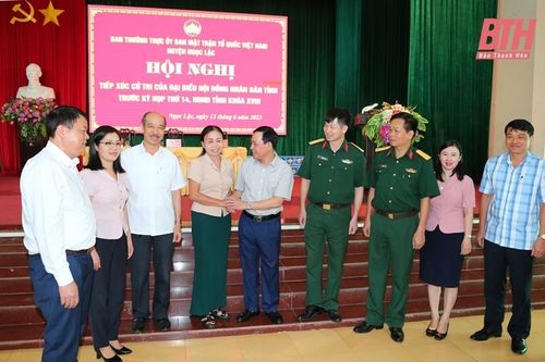 Phó Bí thư Thường trực Tỉnh ủy, Trưởng đoàn ĐBQH tỉnh Lại Thế Nguyên tiếp xúc cử tri huyện Ngọc Lặc